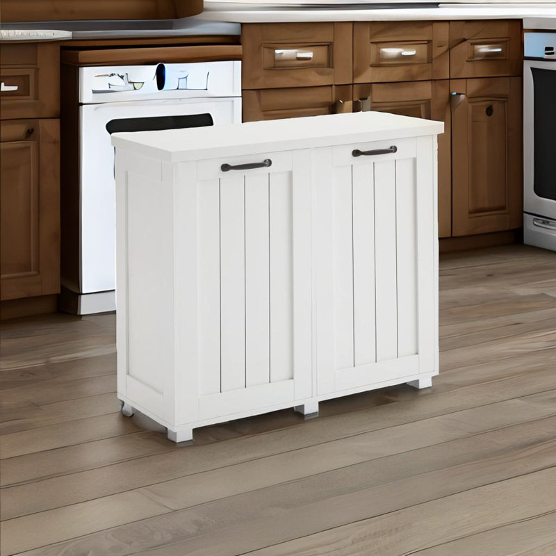 Two-compartment Tilt-out Trash Cabinet