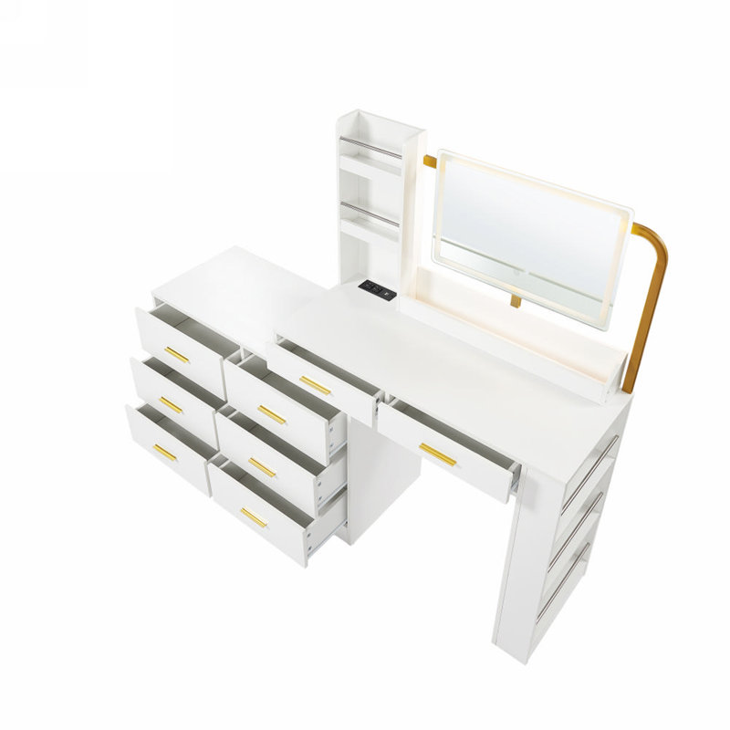 Commode blanche moderne à 8 tiroirs pour la chambre à coucher - Vaste commode de rangement, robuste et sécuritaire