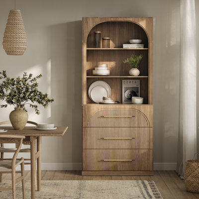 72" Tall Modern Bookshelf with 3 Drawers by Belleze