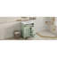 Meuble-lavabo de 24 po avec lavabo, meuble-lavabo autoportant vert avec tiroir rabattable, 3 tiroirs et armoire de rangement, bois massif et panneau de fibres à densité moyenne, plateau de lavabo en céramique, meubles-lavabos