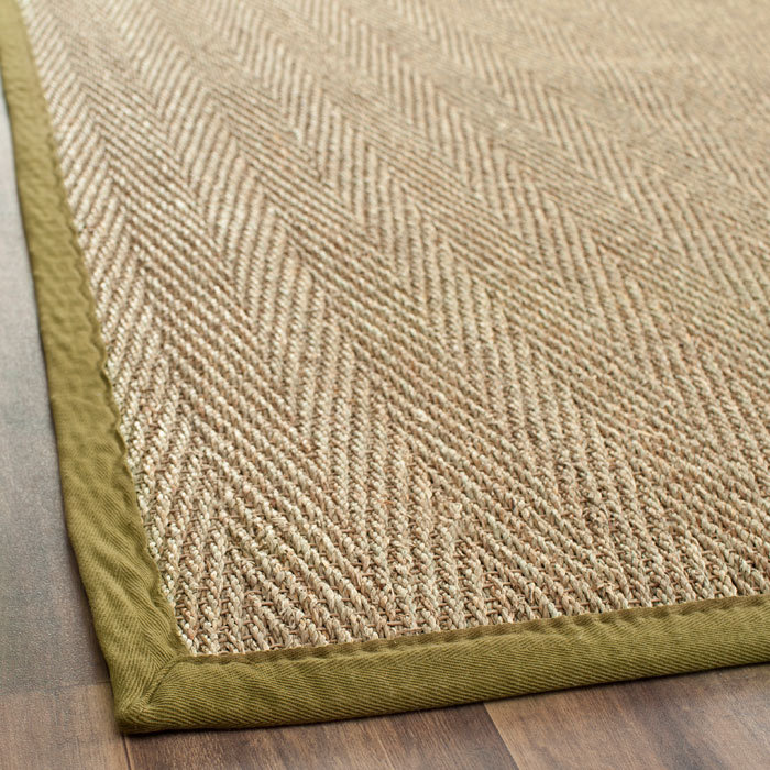 Auckland Bamboo Slat/Seagrass Natural/Olive Area Rug