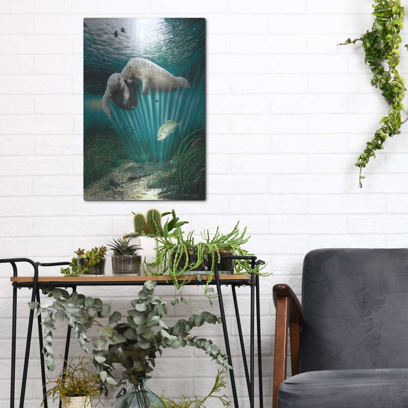 Beachcrest Home ™ «Lazy Day Romance» par Dann Spider Warren, art mural en métal, H 16 po x l 12 po