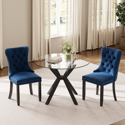 Ensemble de table ronde pour 2 à 4 personnes, table de cuisine moderne et chaises avec fauteuil capitonné en velours pour la salle à manger, petit espace, appartement