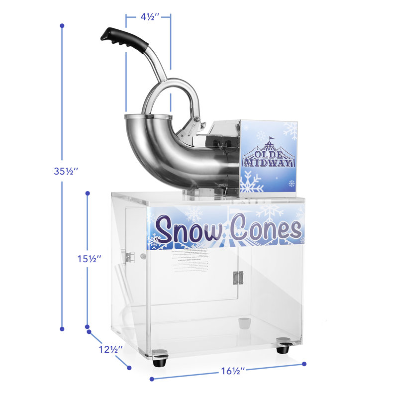 Heavy Duty White Stainless Steel Countertop Snow Cone Maker