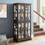 Armoire antique avec tablettes ajustables et porte-affiche élégant