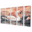 Swan Reflections of Elegance - Swans Animal Wall Art - ensemble de 5 décorations murales modernes-471926242