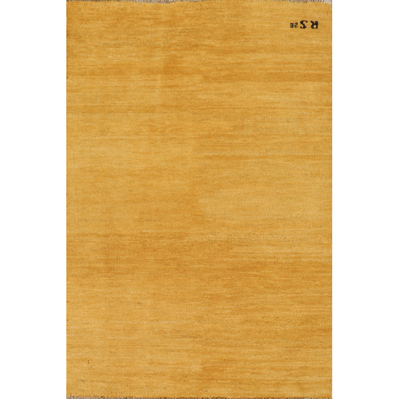Tapis jaune / jaune moderne Gabbeh