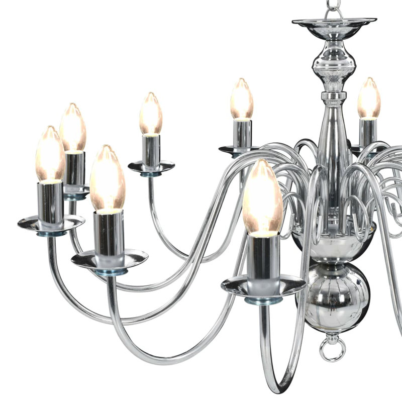 Albie 12 - Light Silver Chandelier Pendant