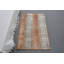 Tapis turc rétro fait à la main dans des tons de terre avec motif rayé pour décoration rustique brun / beige