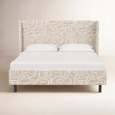 Laurel Upholstered Unfinished Wingback Bed