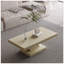 Table basse moderne à pieds croisés, conception robuste en forme de X, placage en bois massif, grande table centrale de salon avec amplement d'espace de rangement-129149241