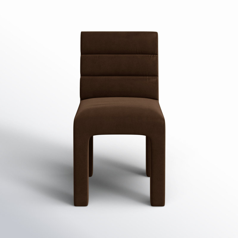 Shepha 19.70'' H Tufted Upholstered Pine Side Chair, Dark Brown Velvet