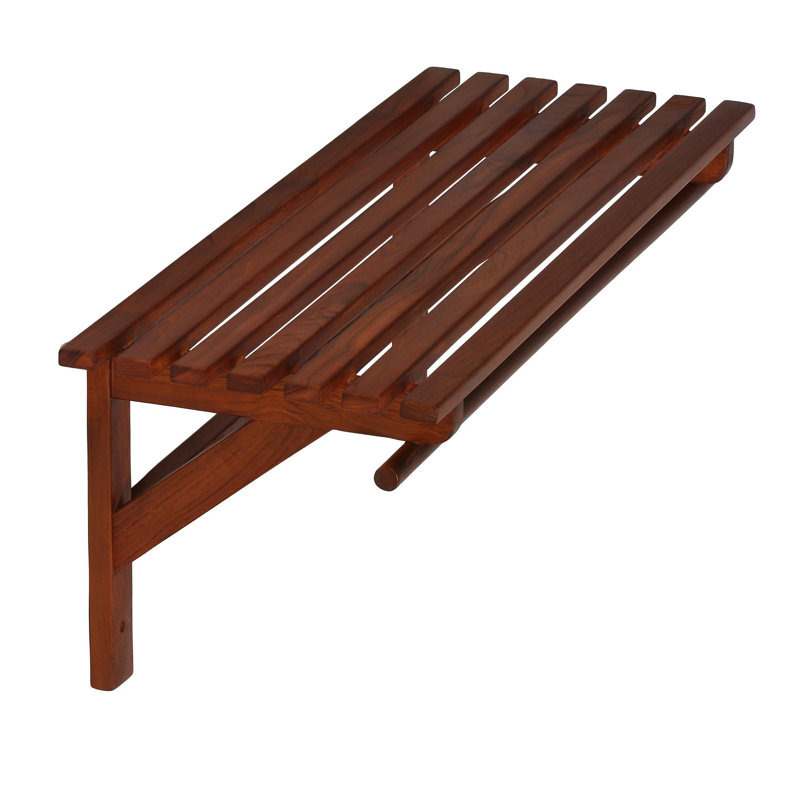 Étagère murale pour salle de bain en bois de teck massif 31,5 po Ebern Designs Caracas