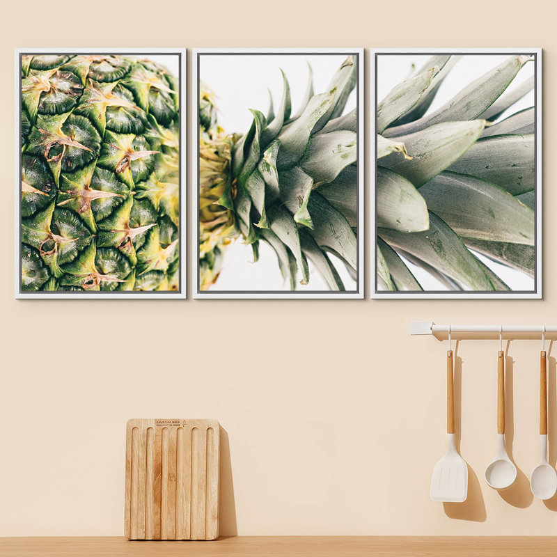 Vert et jaune, ananas tropical, gros plan, nourriture, photographie, décoration culinaire, alimentation naturelle et vibrante