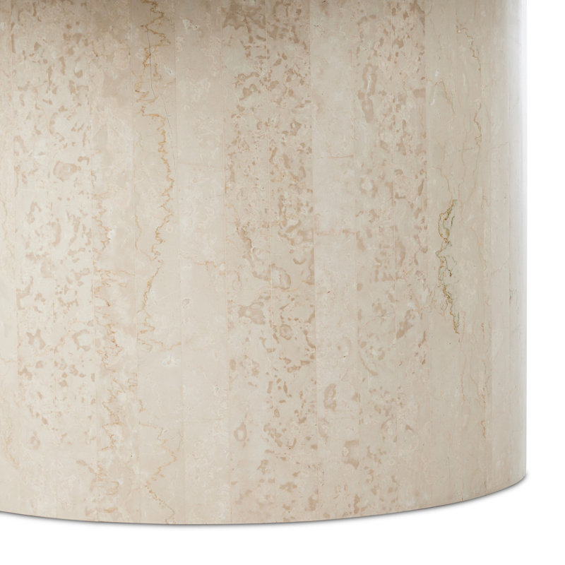 Oakland Round Marble Dining Table, 30" H x 60" L x 60" W, Cream