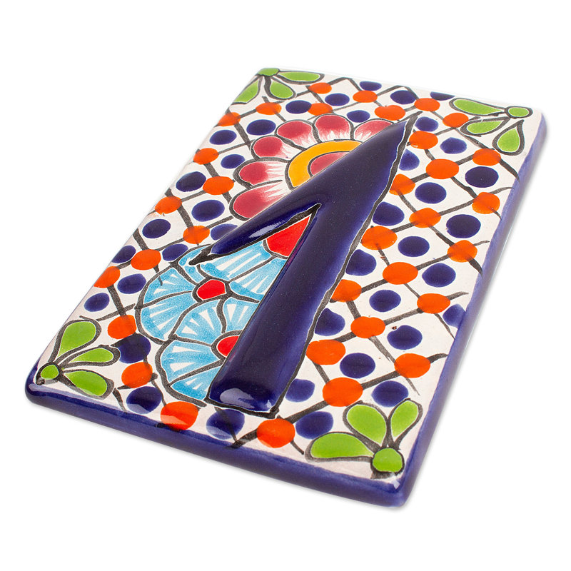Novica Handmade Numerical Home Ceramic Address Plaque