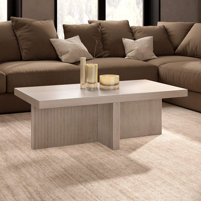 Aday Pedestal Coffee Table, Ivory