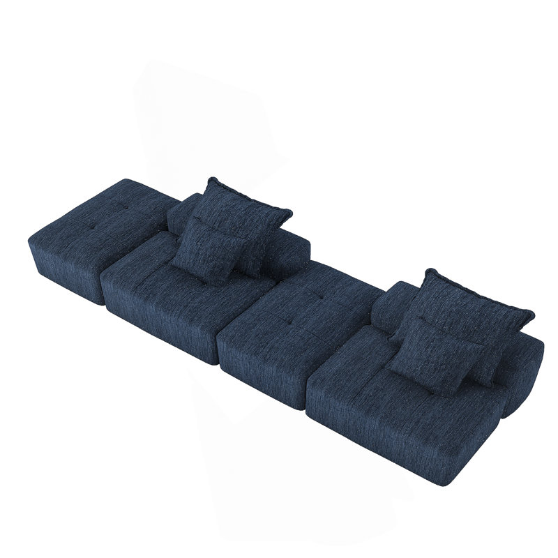 Canapé modulaire surdimensionné moderne avec repose-pieds et sièges multiples, coussins moelleux, combinaison de bricolage