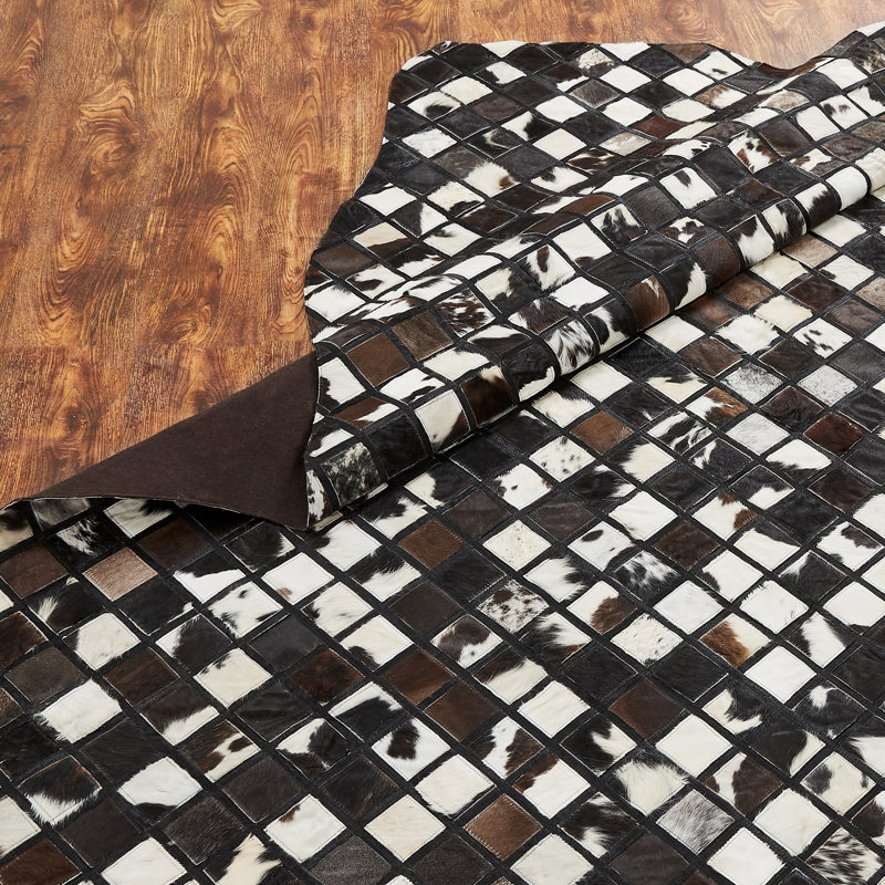 Tapis noir / blanc / brun Breyen, Nouveauté 7 pi 6 po x 9 pi 6 po