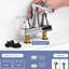 Robinet cascade pour salle de bain 4 pouces 2 poignées 2 poignées Rotation 360 degrés Lavabo 3 trous Facile à nettoyer et à entretenir-131256039