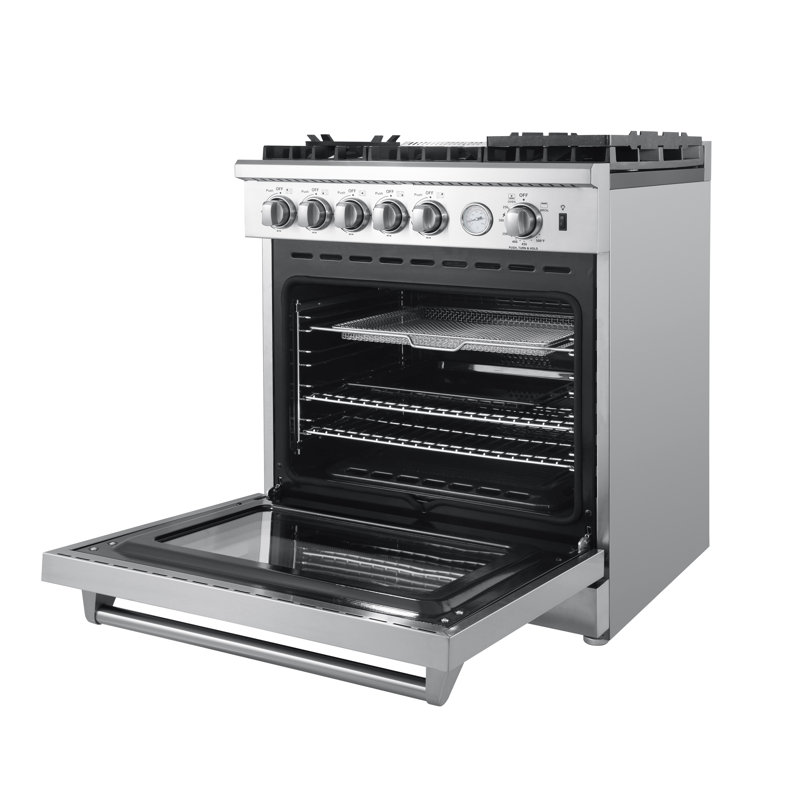 Lazio 30-inch Gas Range Stainless Steel, 5 Burners 70,000 BTU, 4.32 cu.ft. Convection Oven