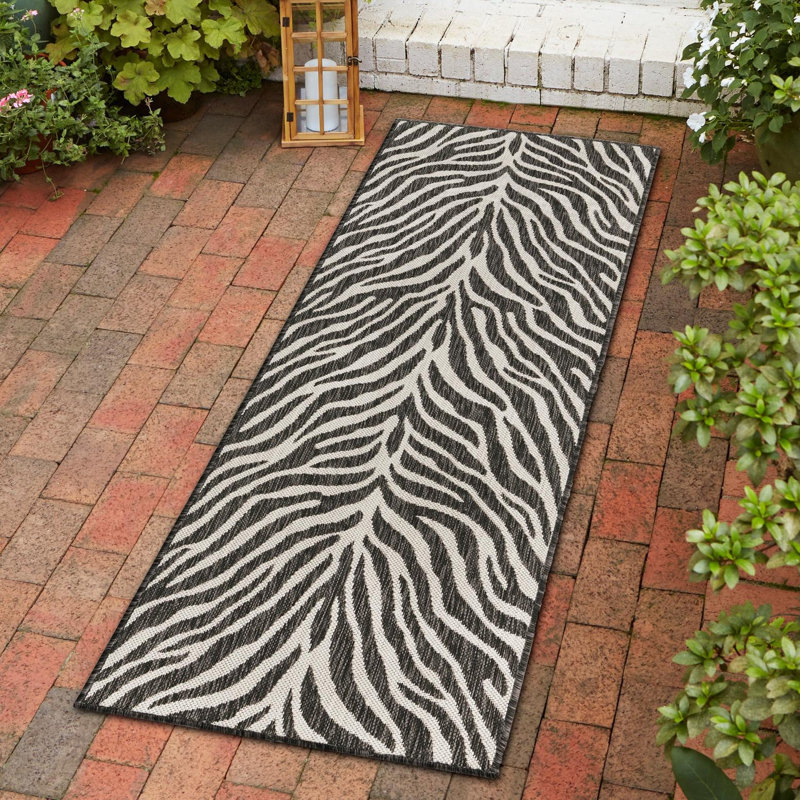 Tapis intérieur / extérieur blanc Phocas, Tapis de couloir 2 pi x 6 pi