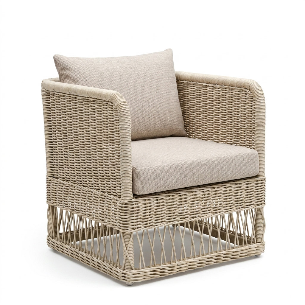 Margot Sunbrella® Patio Lounge Chair, Bliss Linen, White