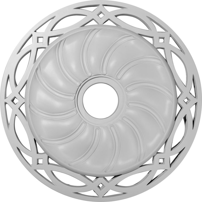 Médaillon de plafond lisse en carton Endurathane, diamètre extérieur de 29 1/8 po x P 1 1/2 po (convient aux auvents jusqu'à 9 1/8 po), fini désert Gobi peint à la main