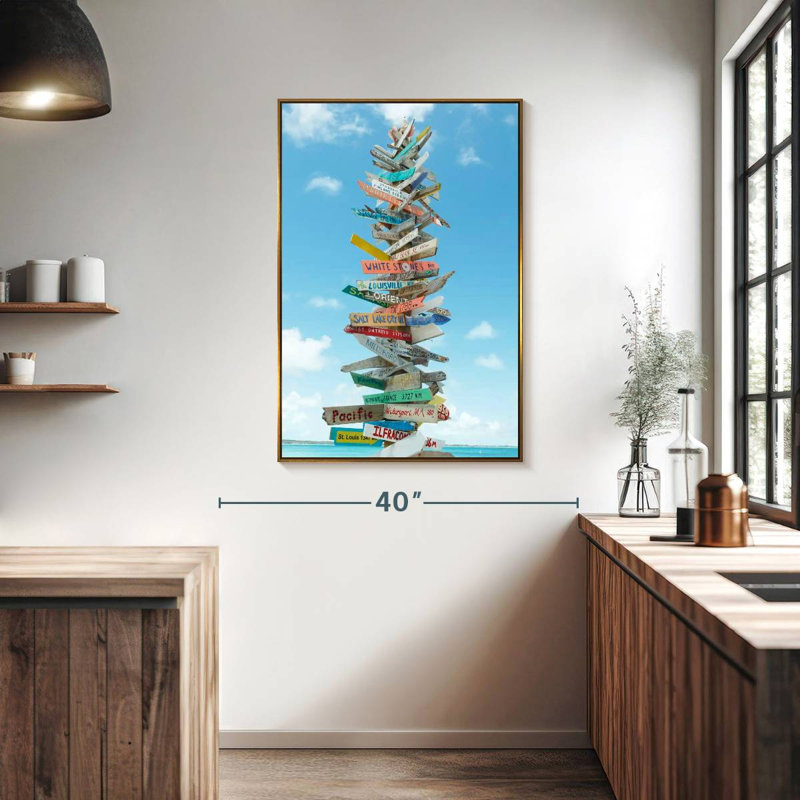 Panneaux de plage des Bahamas, Floating Frame Gold, 27" x 40"
