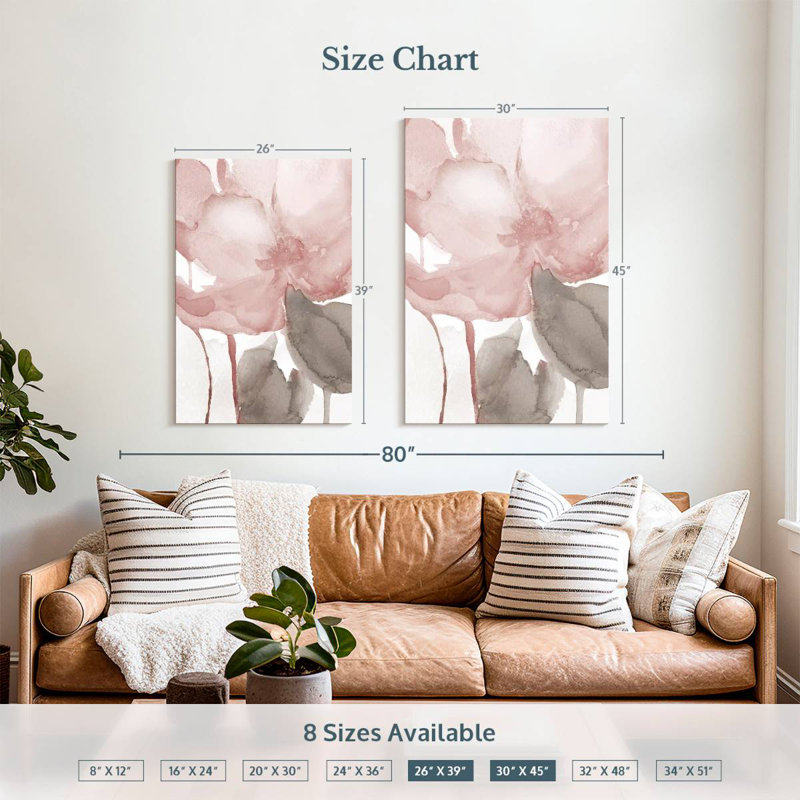 Avery Blush Bloom II, 39" H x 26" W