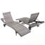 Ensemble de 2 chaises longues en osier de patio avec roulettes et table d'appoint-390497459