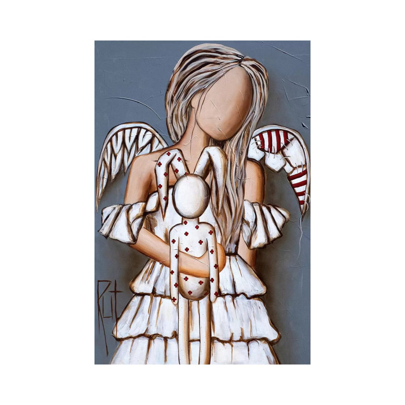 « Cosy » par rut art Creations-impression d’art graphique, H 26 po x l 18 po x 1,5 po, Toile tendue, Pas de tapis