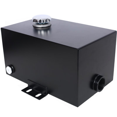 5 Gallon 14 Gauge Steel Hydraulic Fluid Reservoir Tank With Inlet 1-1/2" FNPT And Outlet 3/4" FNPT, Integral Mounting Foot On Each End, Black