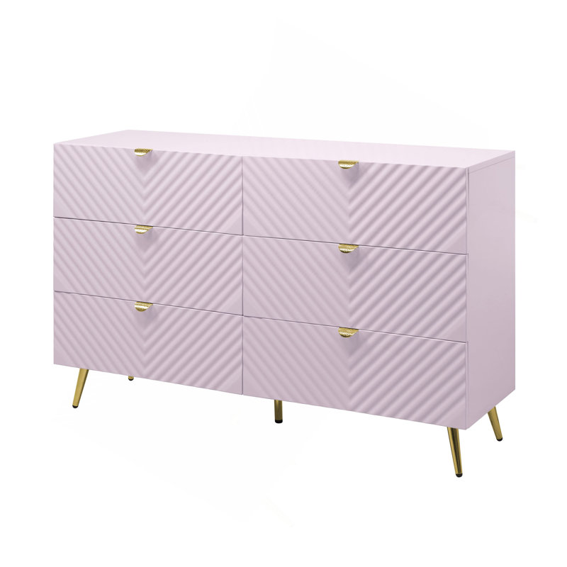 Commode rose à finition ultrabrillante