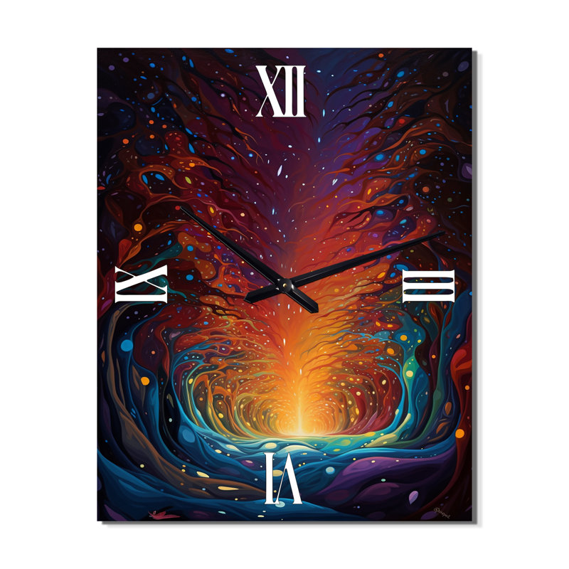 Mysterious Rainbow Vision Landscape II - Abstract Landscape Very Large Wall Clocks, 40" H x 30" W x 1" D
