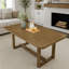 Table de salle à manger Parker en chêne clair avec piètement à tréteaux, durable et polyvalente pour les intérieurs rustiques modernes