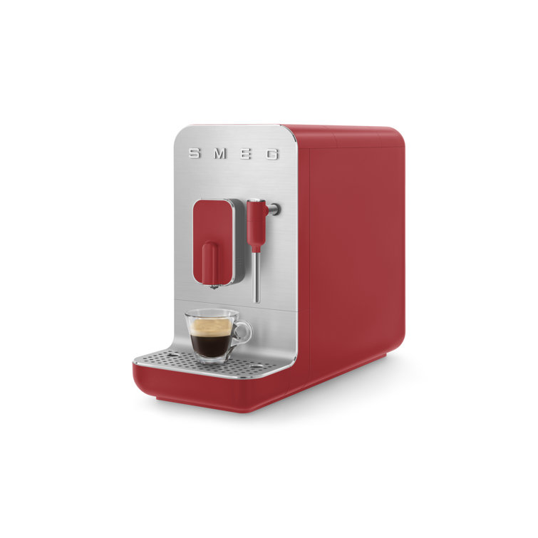 Smeg Red Automatic Coffee and Espresso Machine with Milk Frother +