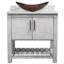 Meuble-lavabo de 36 po avec comptoir en quartz moka et lavabo, quincaillerie-455797450