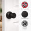 Faux bouton de porte tulipe traditionnel noir mat, placard non verrouillable et porte française, paquet de 2