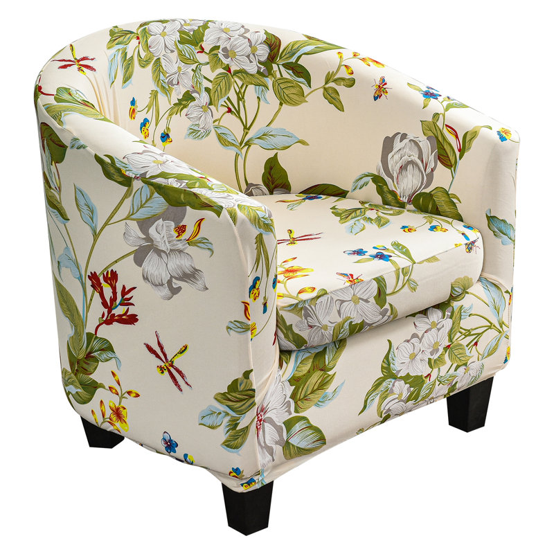 Housse pour fauteuil à coussins carrés/rectangulaires, Mélange de polyester beige, Mélange de polyester