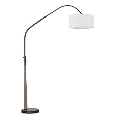Everly Quinn Quelia 81" Solid Wood Arched Floor Lamp With Dimmable Led Bulb