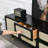 Solid Wood Wicker TV Stand with Storage-104901785