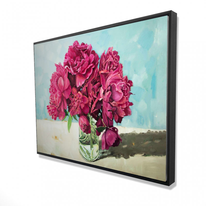 Fuchsia Peony Print On Canvas