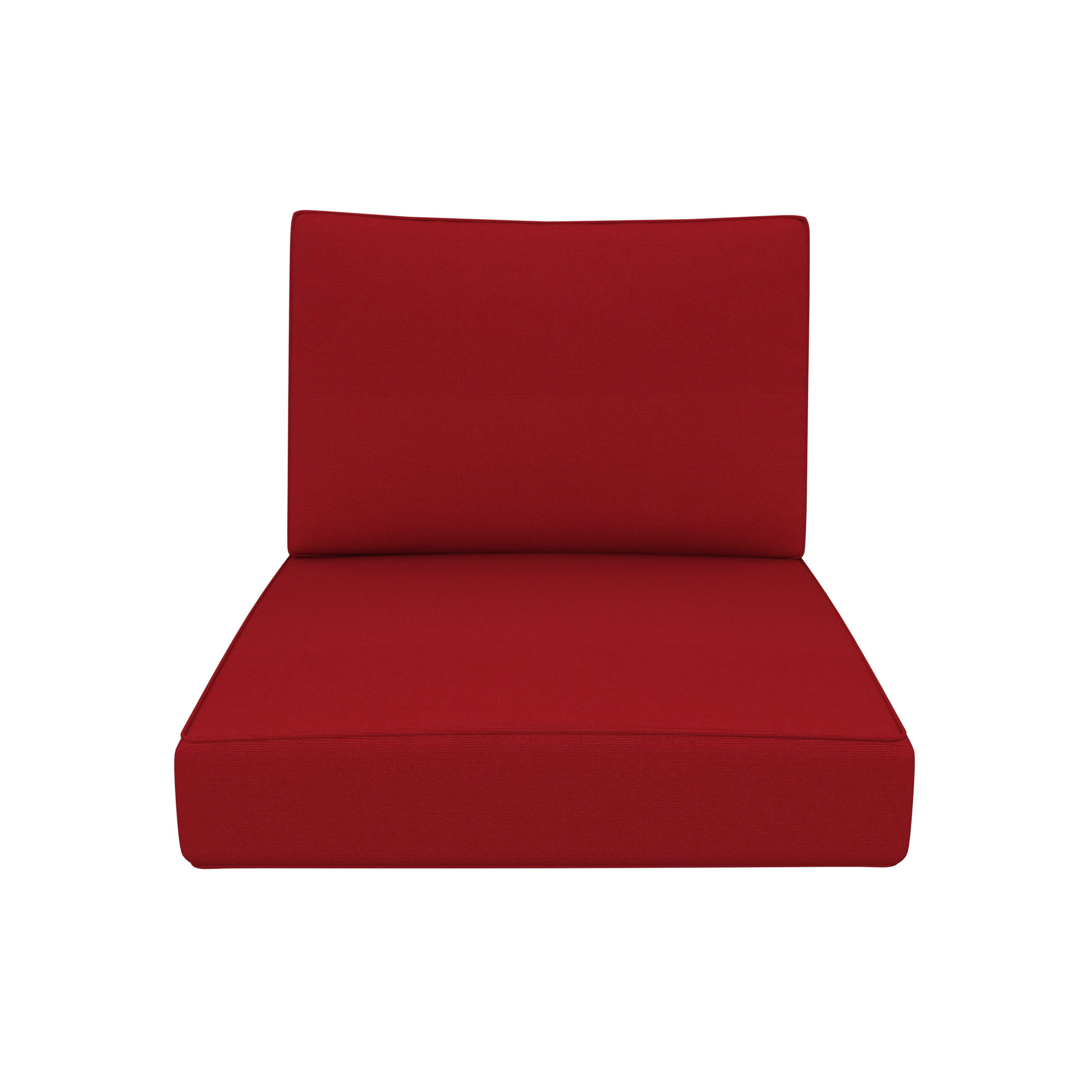 Lani Outdoor 2 - Piece Sunbrella Seat/Back Cushion, Canvas Jockey Red Sunbrella® Canvas