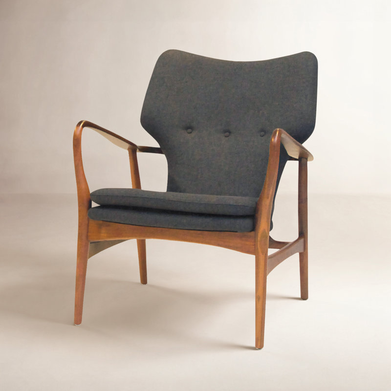 Marlo Leather Armchair, Gray
