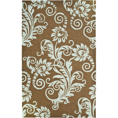 Cola Hand Tufted Wool And Viscose Floral Rug