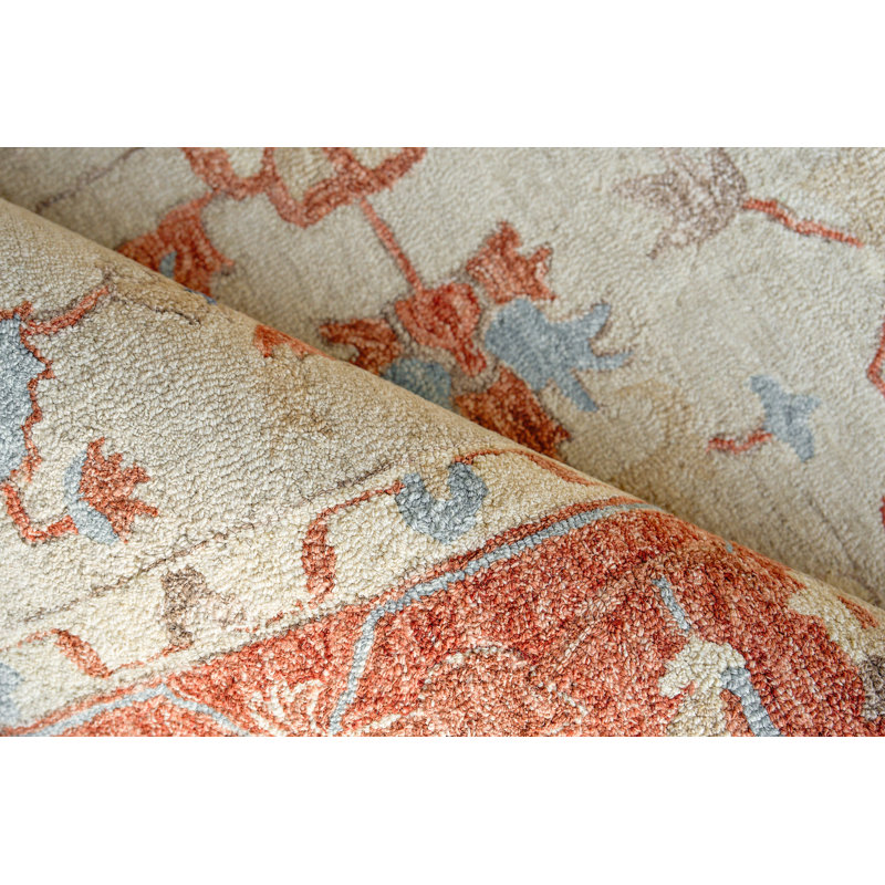 Exquisite Rugs Richmond Serapi Handmade Hand-Tufted New Zealand Wool On Canvas Beige/Rust Area Rug, Rectangle 10' x 14'