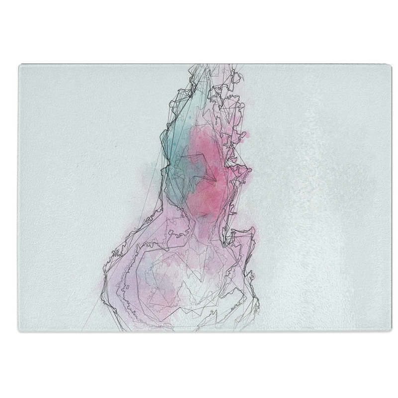 Glass Falling Down in Abstract Chopping Board, 28.5 cm W x 20 cm L