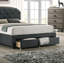 Mobilier de chambre à coucher tête de lit capitonné avec rangement en tissu et toile de lit simple gris anthracite