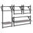 vidaXL Wall Shelf Set with Bars Storage Display Shelf 4 Piece Engineered Wood
